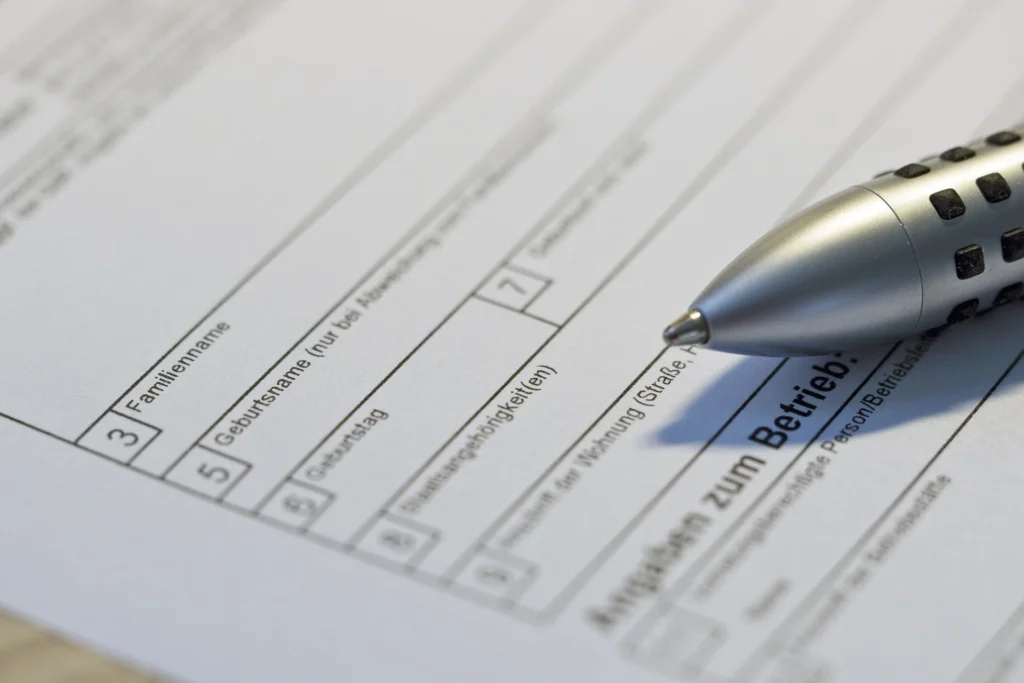 Filling out a form